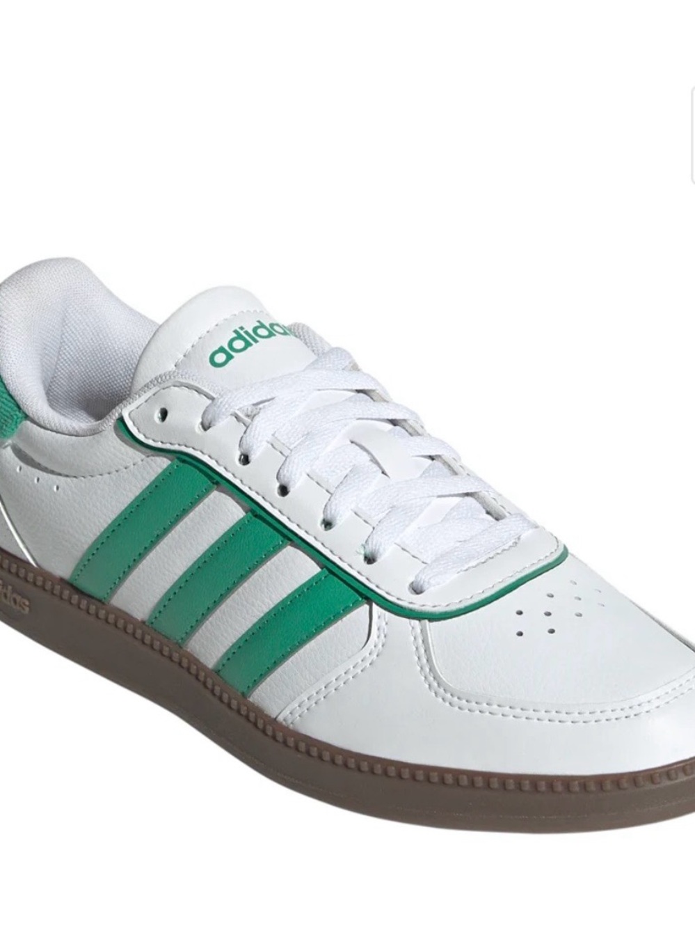 adidas Women’s breaknet sleek lace-up sneaker, green/white/gum, Size 8.5